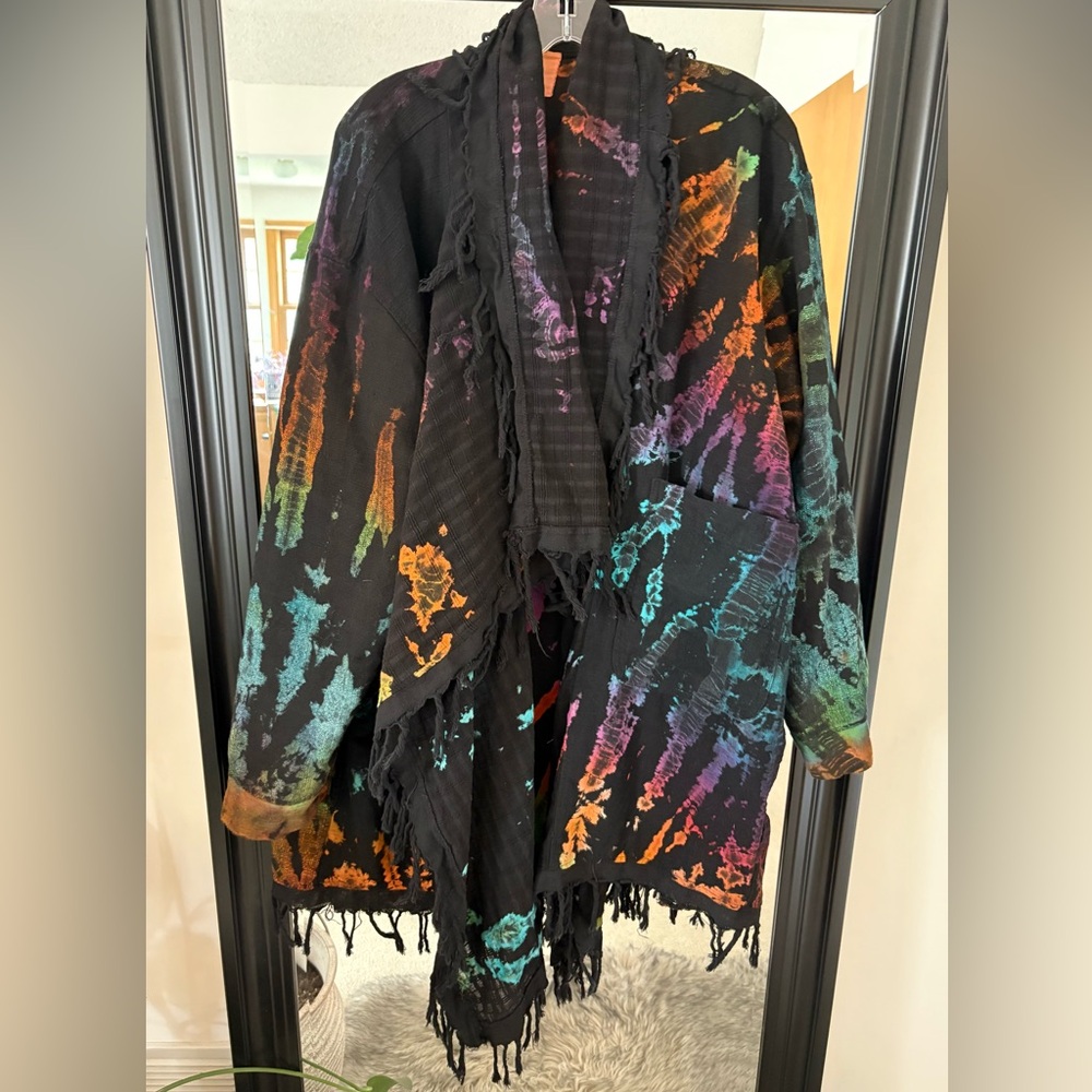 Black Tie Dye Kimono